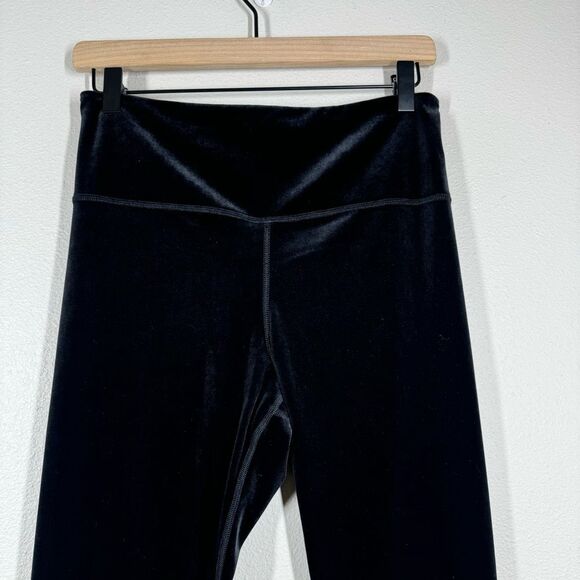 Athleta Elation Black Velvet Tight Leggings Pull On High Rise Activewear Medium - Picture 2 of 8